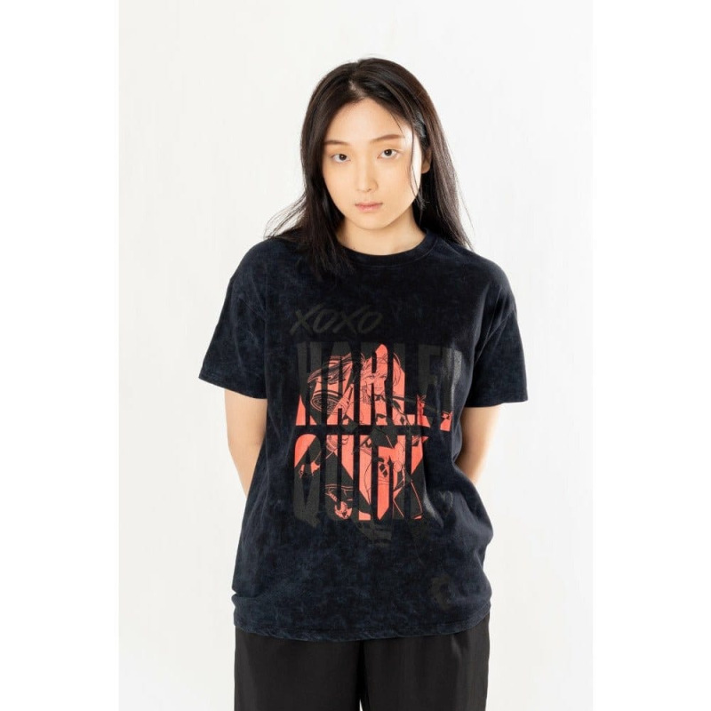 DC Comics T-Shirt Harley Quinn Acid Wash Xoxo Size XL 2