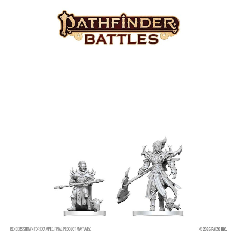 Pathfinder Battles Deep Cuts Unpainted Miniature Pyre & Godclaw Hellknights 14 cm 1