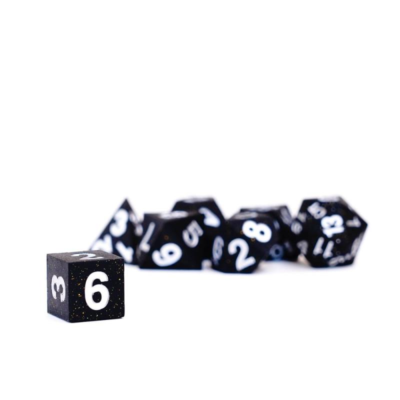 FanRoll Sharp Edge Silicone Dice Set Gold Scatter (7) 3