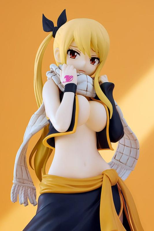 Fairy Tail Pop Up Parade PVC Statue Lucy Heartfilia Natsu Costume Ver. L Size 22 cm