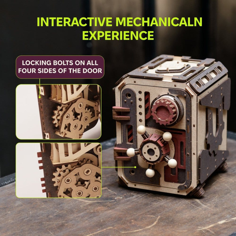Ugears 3D Wooden Model Kit Safe Too 17 cm 2