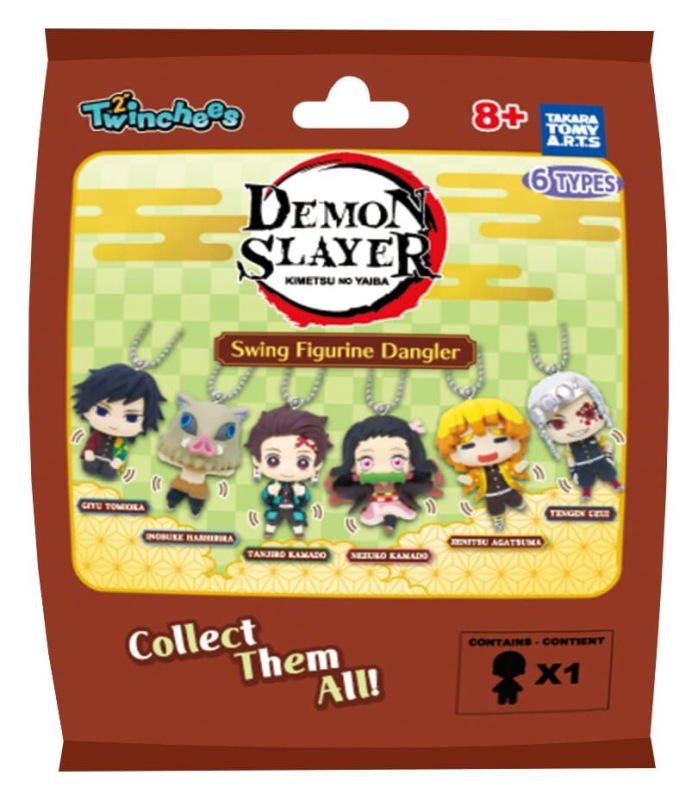 Demon Slayer: Kimetsu no Yaiba Swing Danglers Keychains 3 cm Mystery Capsule Display (12) 7