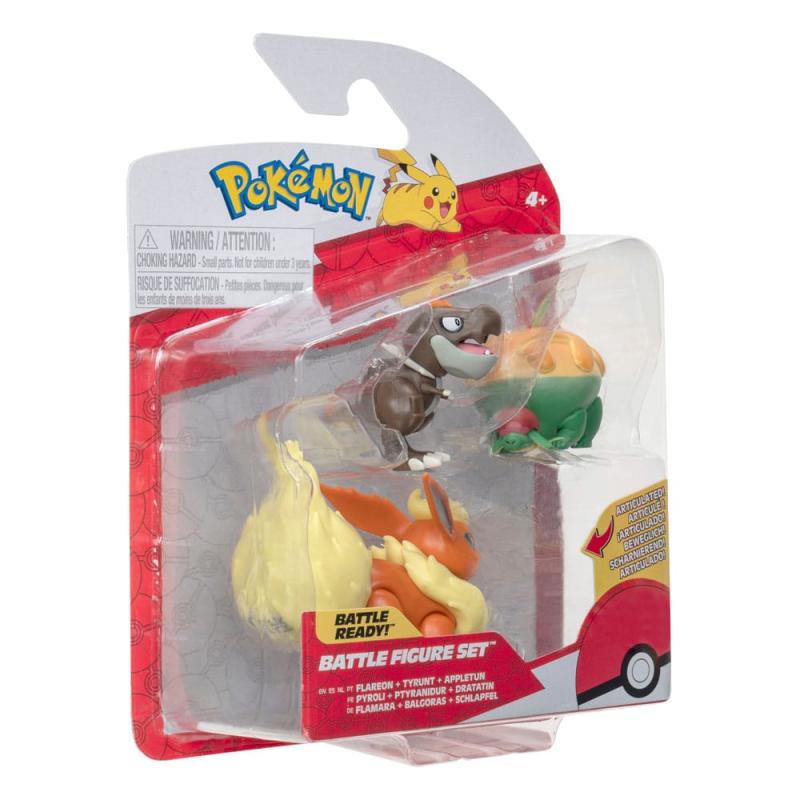 Pokémon Battle Figure Set 3-Pack Appltun, Tyrunt, Flareon 5 cm