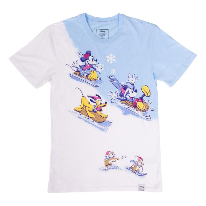 Disney by Loungefly Tee T-Shirt Unisex Mickey and Friends Winter Wonderland Size S