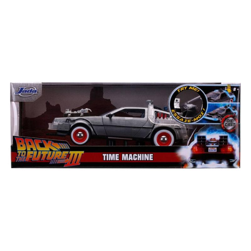 Back to the Future III Hollywood Rides Diecast Model 1/24 DeLorean Time Machine