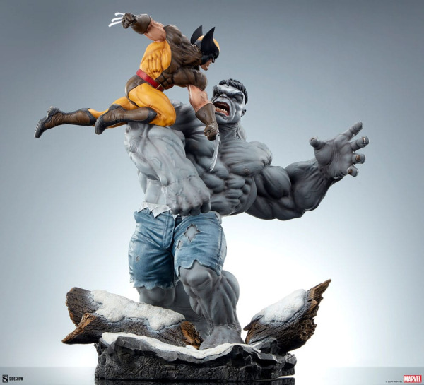 Marvel Statue Grey Hulk vs Wolverine 58 cm 8