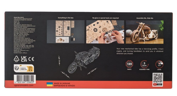 Ugears 3D Wooden Puzzle Bike VM-02 12
