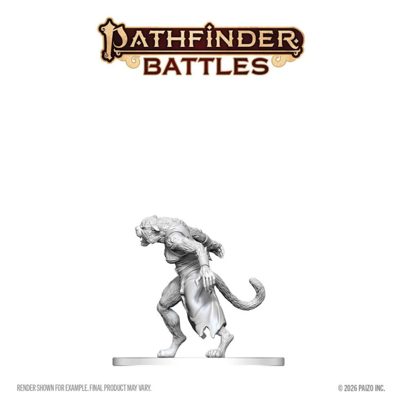 Pathfinder Battles Deep Cuts Unpainted Miniature Weretiger 13 cm 3