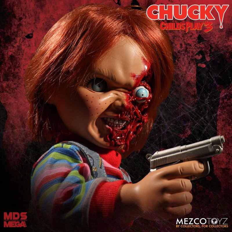 Child´s Play 3 Designer Series Talking Pizza Face Chucky 38 cm 4