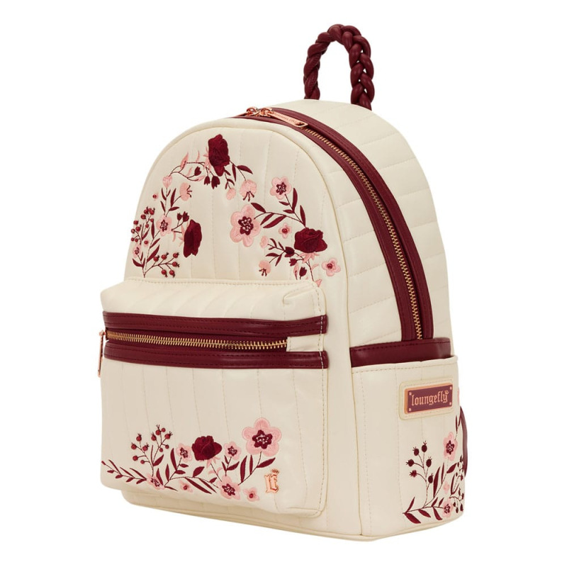 Loungefly Midi Backpack Cream & Red Floral 1
