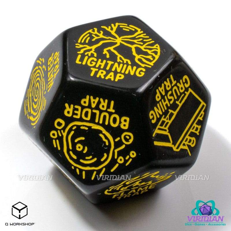 Viridian Jumbo Dice Trap Generator Die D12 Black 1