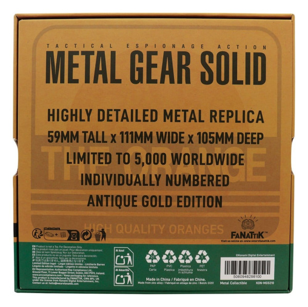 Metal Gear Solid 2 Replica Cardboard Box Antique Gold 2