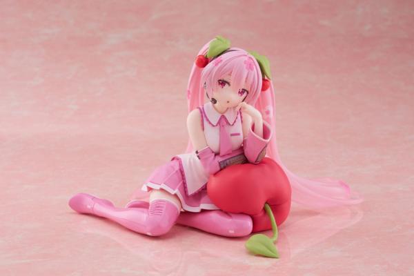 Hatsune Miku PVC Statue Desktop Cute Figure Sakura Miku Cherry Cushion Ver. 13 cm 2