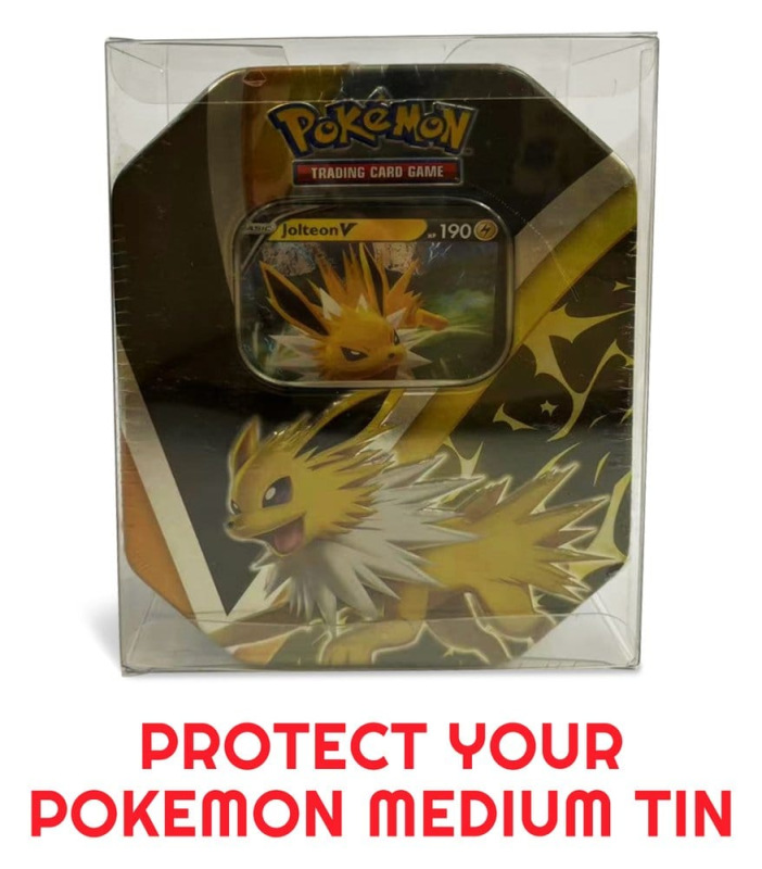 Evoretro PET Protectors 5-Pack for Pokémon Medium Tins 12x8x15cm 5