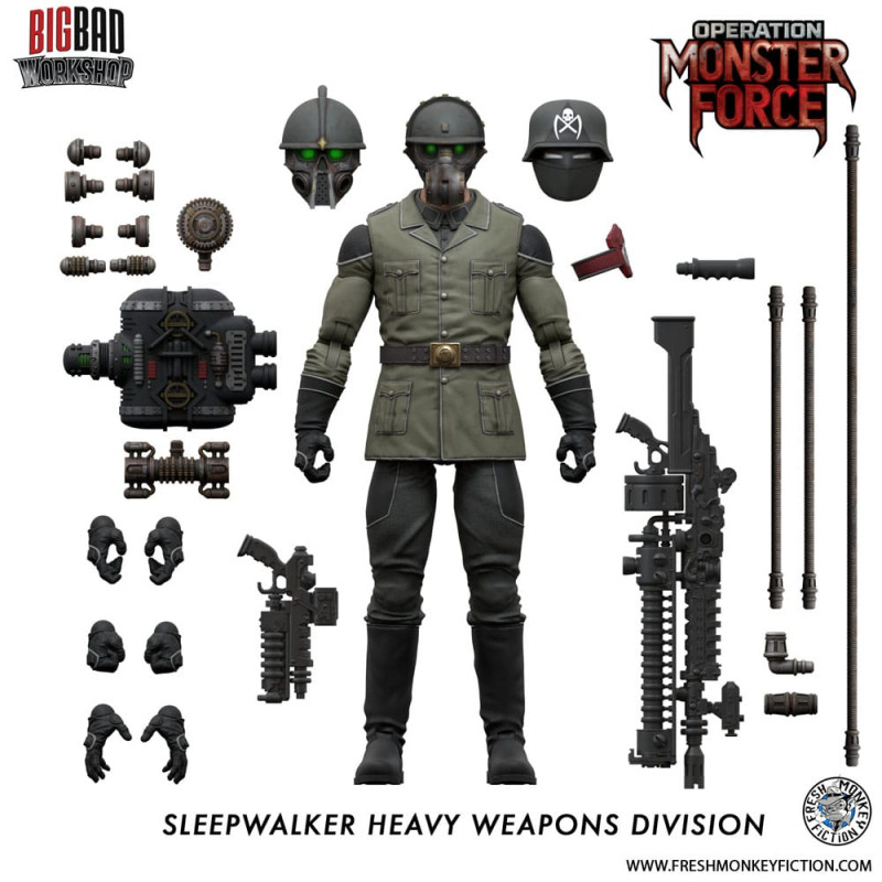 Operation: Monster Force Action Figure 1/12 Sleepwalker Heavy Weapons Division 15 cm 9