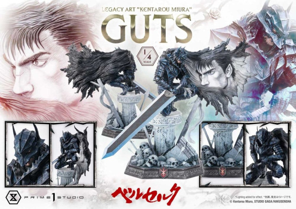 Berserk Legacy Art "Kentarou Miura" Statue 1/4 Guts Bonus Version 74 cm 9