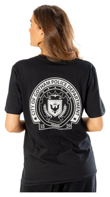 Batman T-Shirt Arkham City GCPD Front Back 1