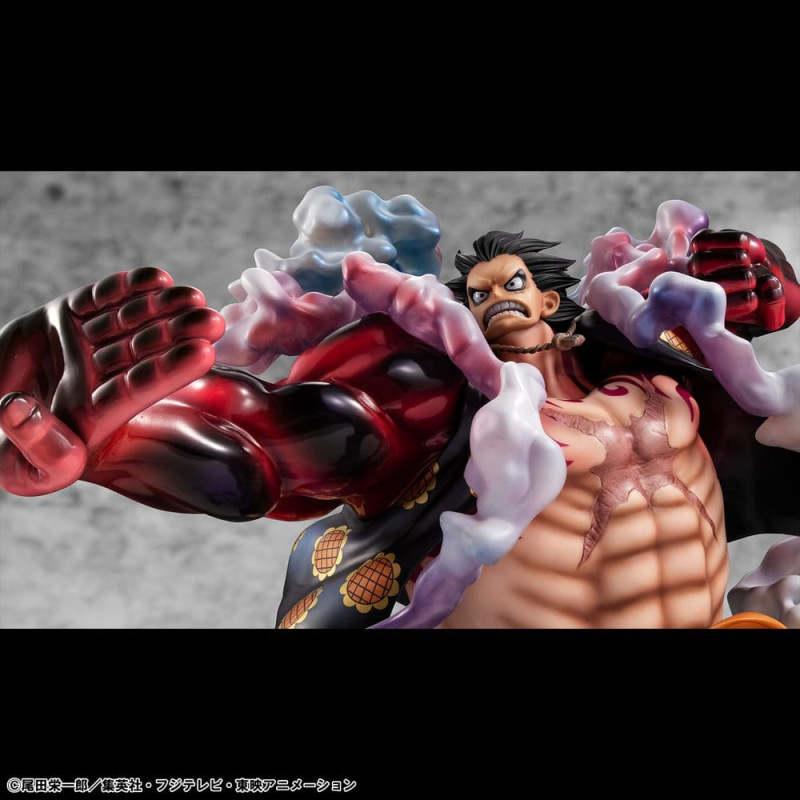 One Piece Portrait.Of.Pirates SA-Maximum PVC Figure Monkey D. Luffy Gear 4 Bounce-Man 10th Limited V 3