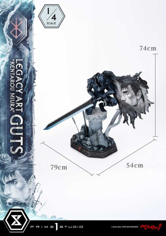 Berserk Legacy Art "Kentarou Miura" Statue 1/4 Guts Bonus Version 74 cm 10