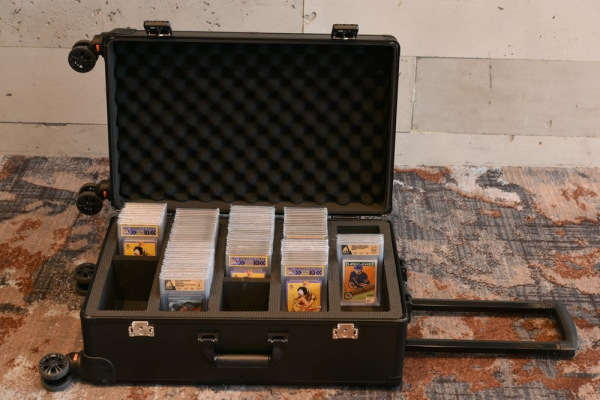 Evoretro Trading Card Luggage Wheeled Case 5-Rows Round Aluminum 56.0 x 35.4 cm 5