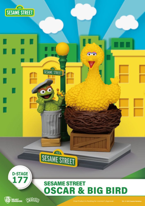 Sesame Street D-Stage PVC Statue Oscar & Big Bird 12 cm 1