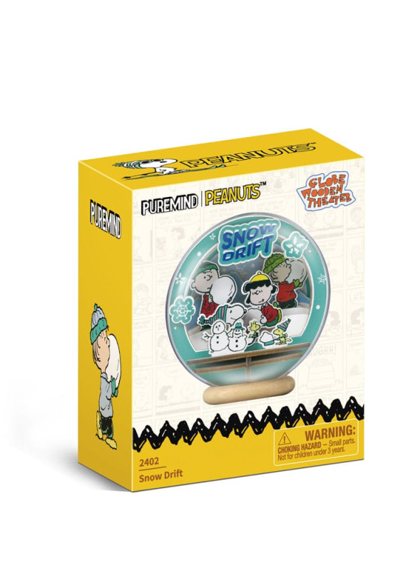 Peanuts Puremind Model Kit Wooden Theater Globe Snow Drift 3