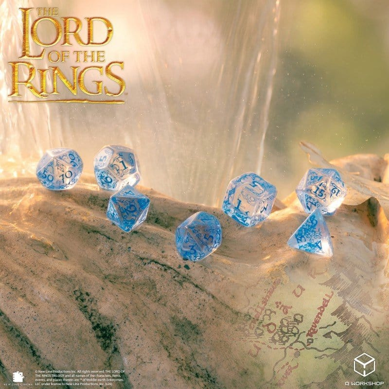 The Lord of the Rings Dice Set of 7 Rivendell (Water) 4