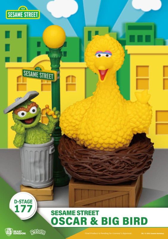 Sesame Street D-Stage PVC Statue Oscar & Big Bird 12 cm 5