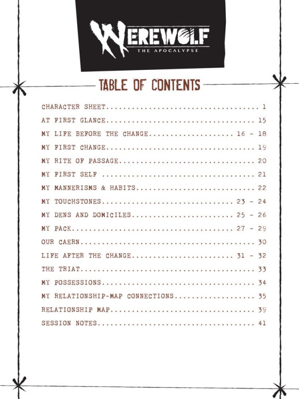Werewolf: The Apocalypse 5th Edition RPG Journal Expanded Character Sheet Journal *Englische Version 1