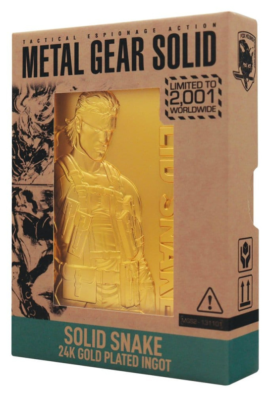 Metal Gear Solid 2 Ingot Snake 24k Gold Plated Limited Edition 1