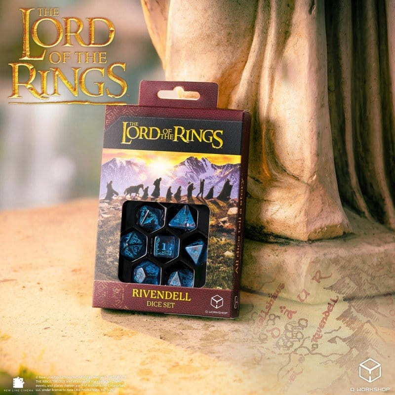 The Lord of the Rings Dice Set of 7 Rivendell (Water) 1