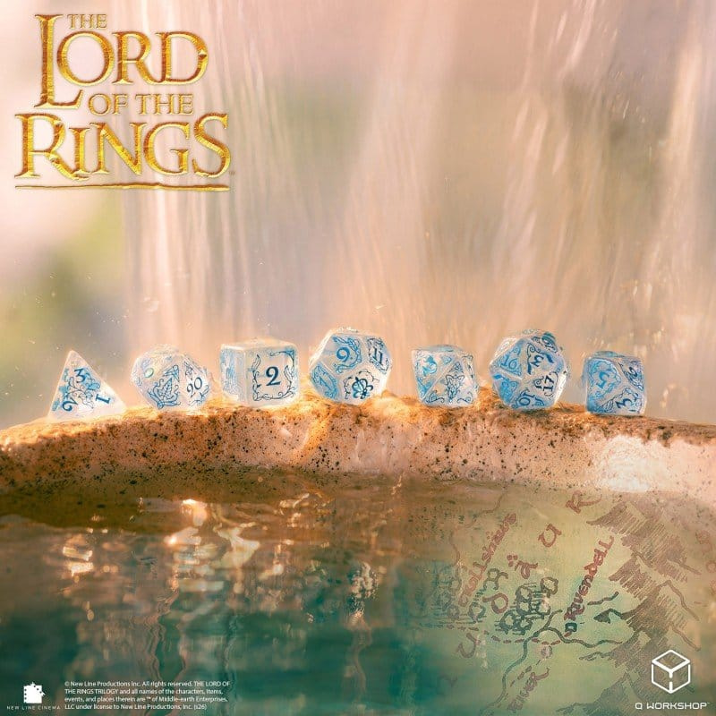 The Lord of the Rings Dice Set of 7 Rivendell (Water) 2