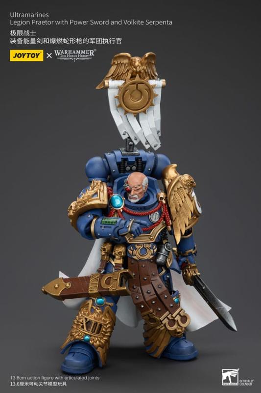 Warhammer The Horus Heresy Action Figure 1/18 Ultramarines Legion Praetor with Power Sword and Volki