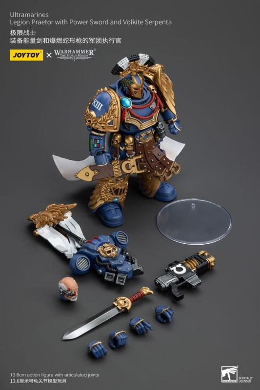 Warhammer The Horus Heresy Action Figure 1/18 Ultramarines Legion Praetor with Power Sword and Volki