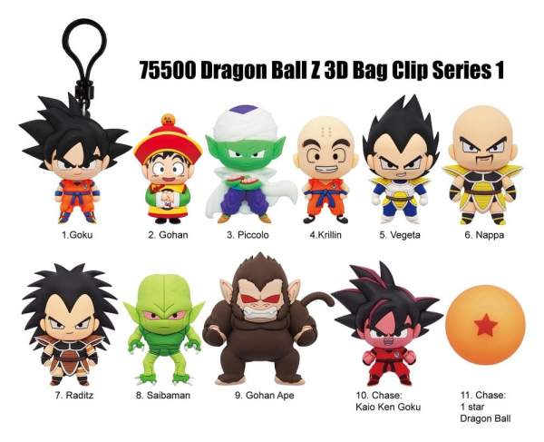 Dragon Ball Z 3D Foam Bag Clips Series 1 Display (24) 1