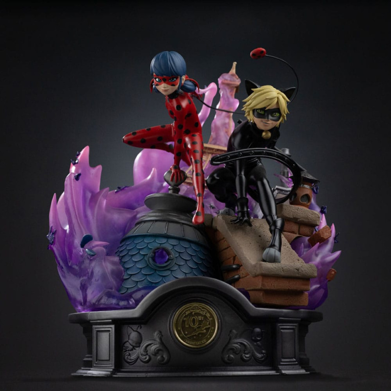 Miraculous Deluxe Art Scale Statue 1/10 Lady Bug and Cat Noir Signed Edition 23 cm 1