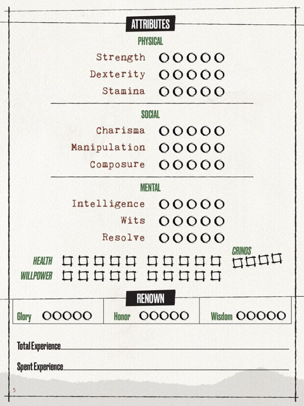 Werewolf: The Apocalypse 5th Edition RPG Journal Expanded Character Sheet Journal *Englische Version 5