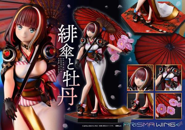 Original Illustration by Fuzichoco Prisma Wing PVC Statue 1/7 Scarlet Umbrella And Peony 28 cm