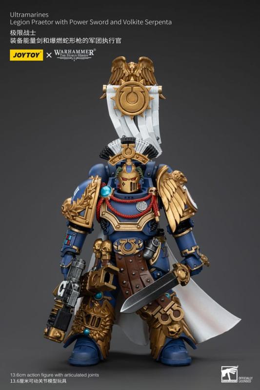 Warhammer The Horus Heresy Action Figure 1/18 Ultramarines Legion Praetor with Power Sword and Volki