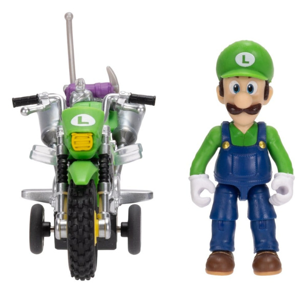 The Super Mario Galaxy Movie Action Figure with Pull Back Motorcycle Luigi 6 cm 5