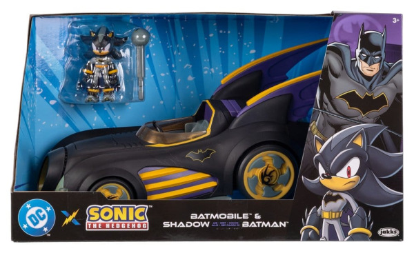 DC x Sonic - The Hedgehog Action Figure with Vehicle Shadow Batman & Batmobile 6 cm 1