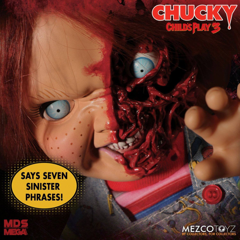 Child´s Play 3 Designer Series Talking Pizza Face Chucky 38 cm 3