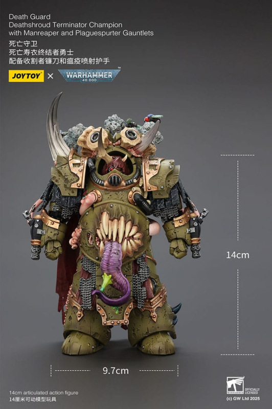 Warhammer 40k Action Figure 1/18 Death Guard Deathshroud Terminator Championwith Manreaper and Plagu 6