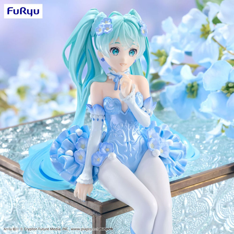Hatsune Miku Noodle Stopper PVC Statue Flower Fairy Nemophila Pail Blue Color Ver. 15 cm 7