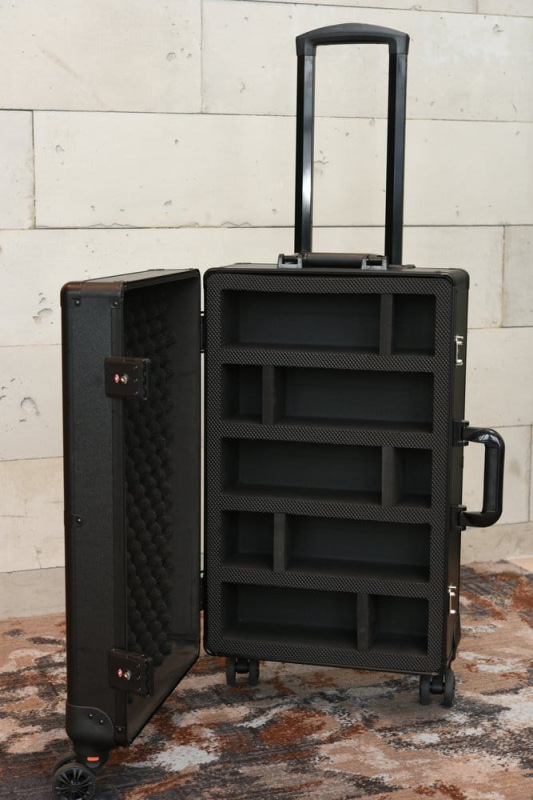 Evoretro Trading Card Luggage Wheeled Case 5-Rows Round Aluminum 56.0 x 35.4 cm 8