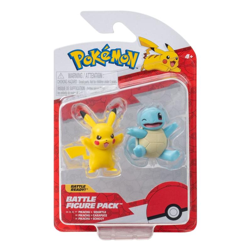 Pokémon Battle Figure First Partner Set Figure 2-Pack Squirtle #2, Pikachu #9