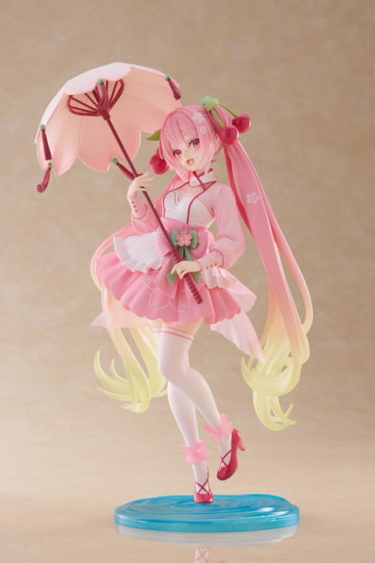 Hatsune Miku AMP PVC Statue Newley Written Sakura Miku Sakura Dress Ver. 21 cm 2