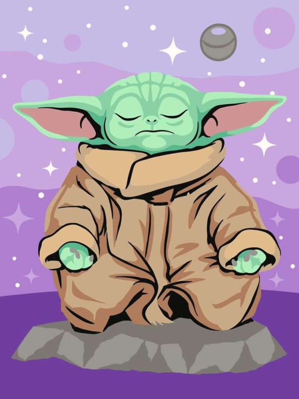 Star Wars: The Mandalorian CreArt Painting by Numbers Meditating Grogu 1