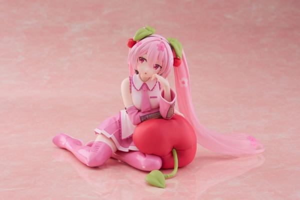 Hatsune Miku PVC Statue Desktop Cute Figure Sakura Miku Cherry Cushion Ver. 13 cm 3