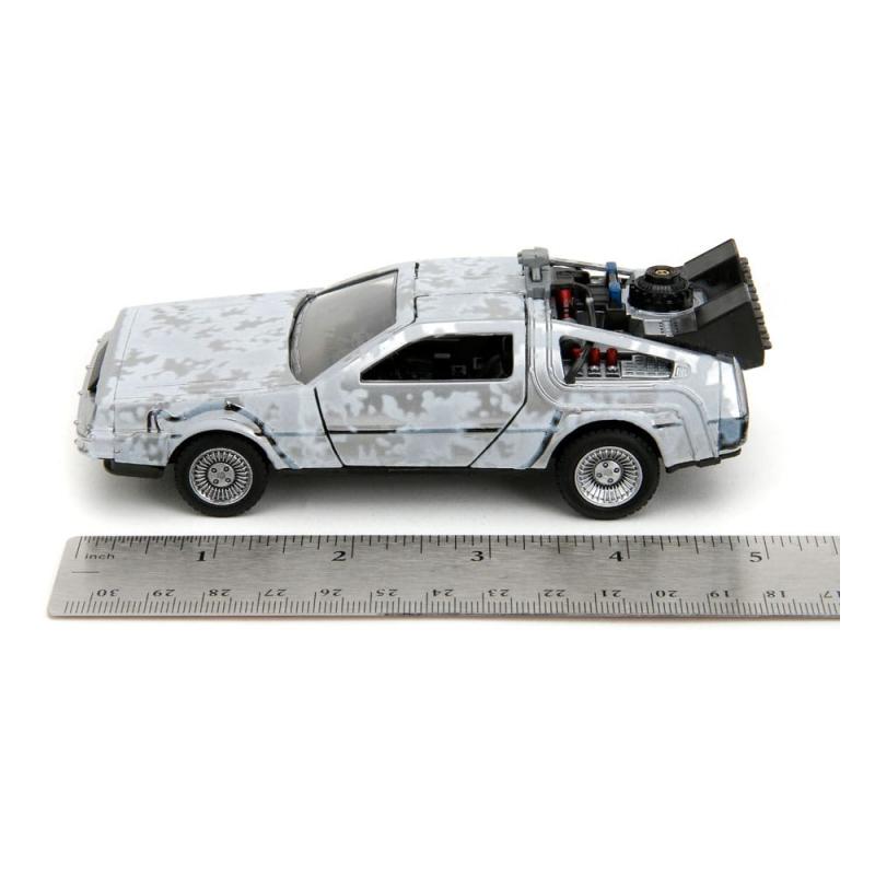 Back to the Future Hollywood Rides Diecast Model 1/32 DeLorean Time Machine Frost